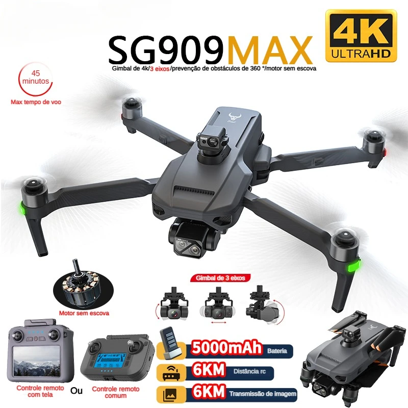 Drone Gimbal Brushless - ZLL SG909 SG909MAX Drone professionnel avec