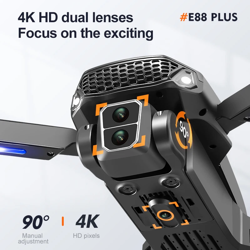 Nouveau drone quadrirotor E88  - Drone Gimbal Brushless avis et prix